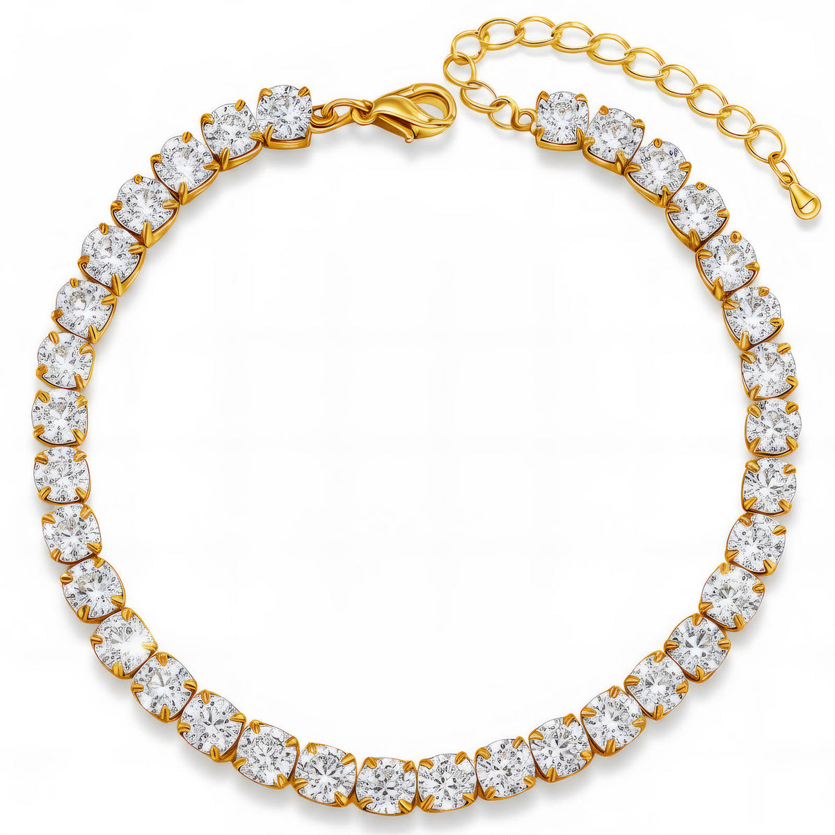 Tennis Bracelet in gold-plated stainless steel set with cubic zirconia