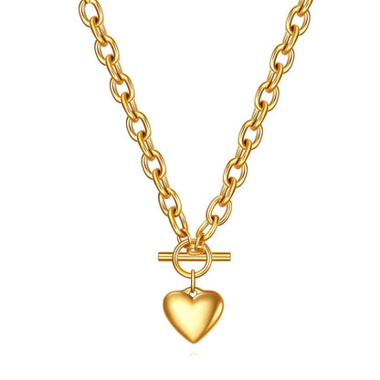 The Hearts Bundle - gold-plated heart toggle necklace