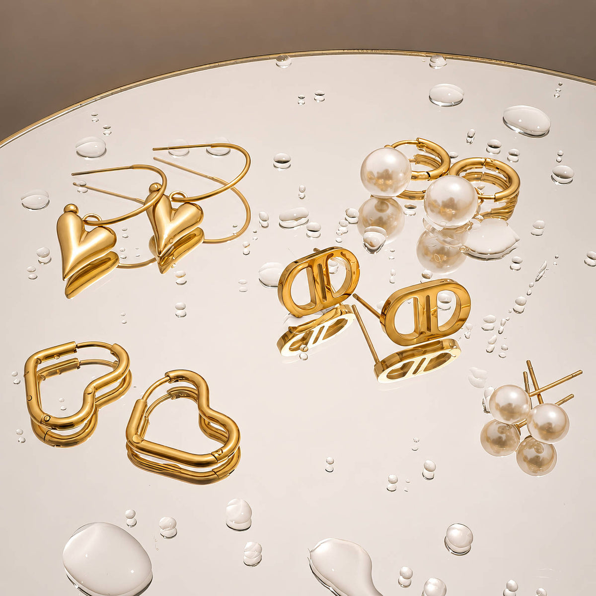 Pearl Drop Hoops detail