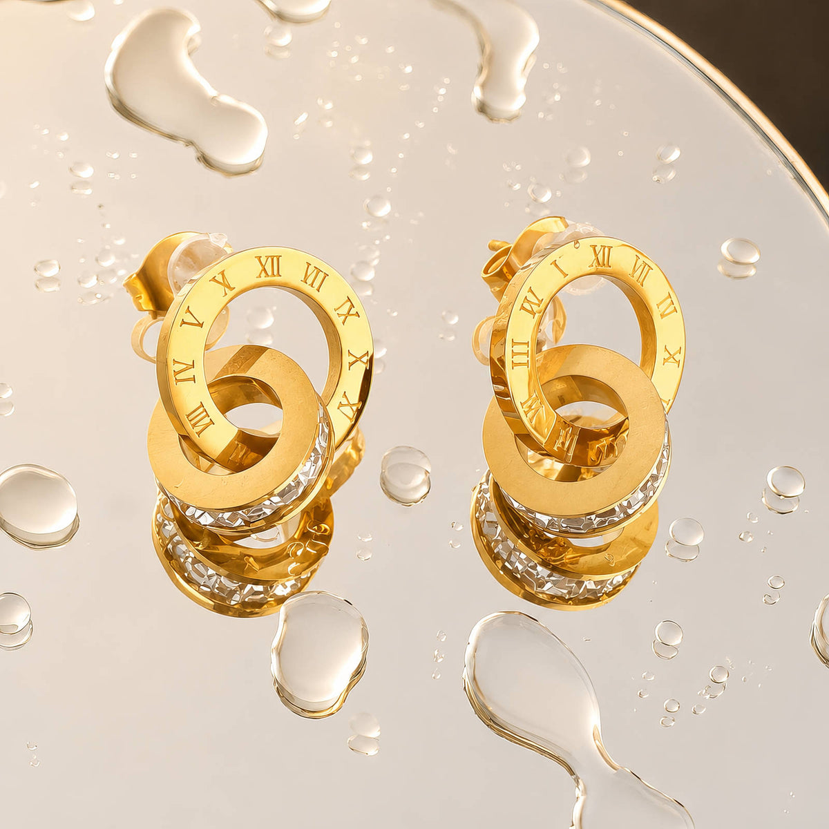 Roman Numeral Earrings detail