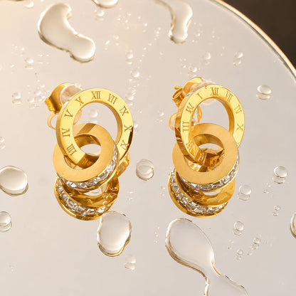 Roman Numeral Earrings detail