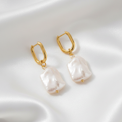 Baroque Pearl Hoops